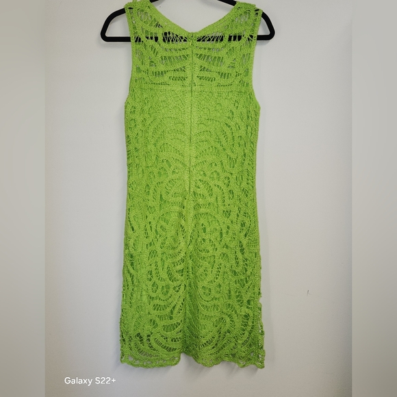 Boston Proper Sleeveless Crochet Dress - Vibrant Green size M. #E04 - Picture 7 of 16